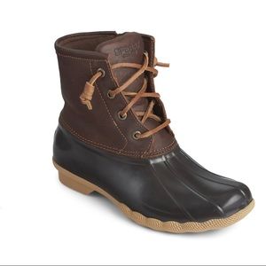 Sperry Women's Saltwater Duck Boot in Tan/Dark Brown
